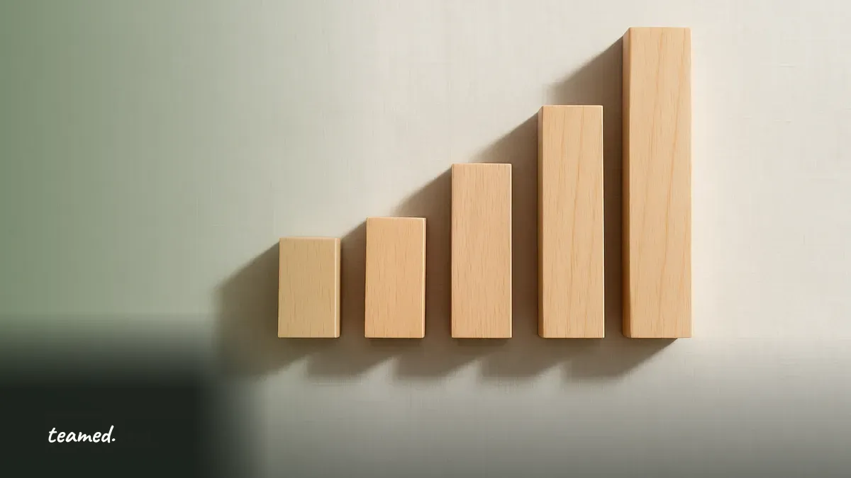 A row of wooden blocks arranged like a bar chart, representing ranked alternatives to Papaya Global for EOR.