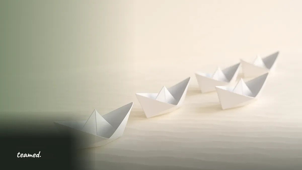 A row of paper boats with one leading, representing alternatives to Remote.com.