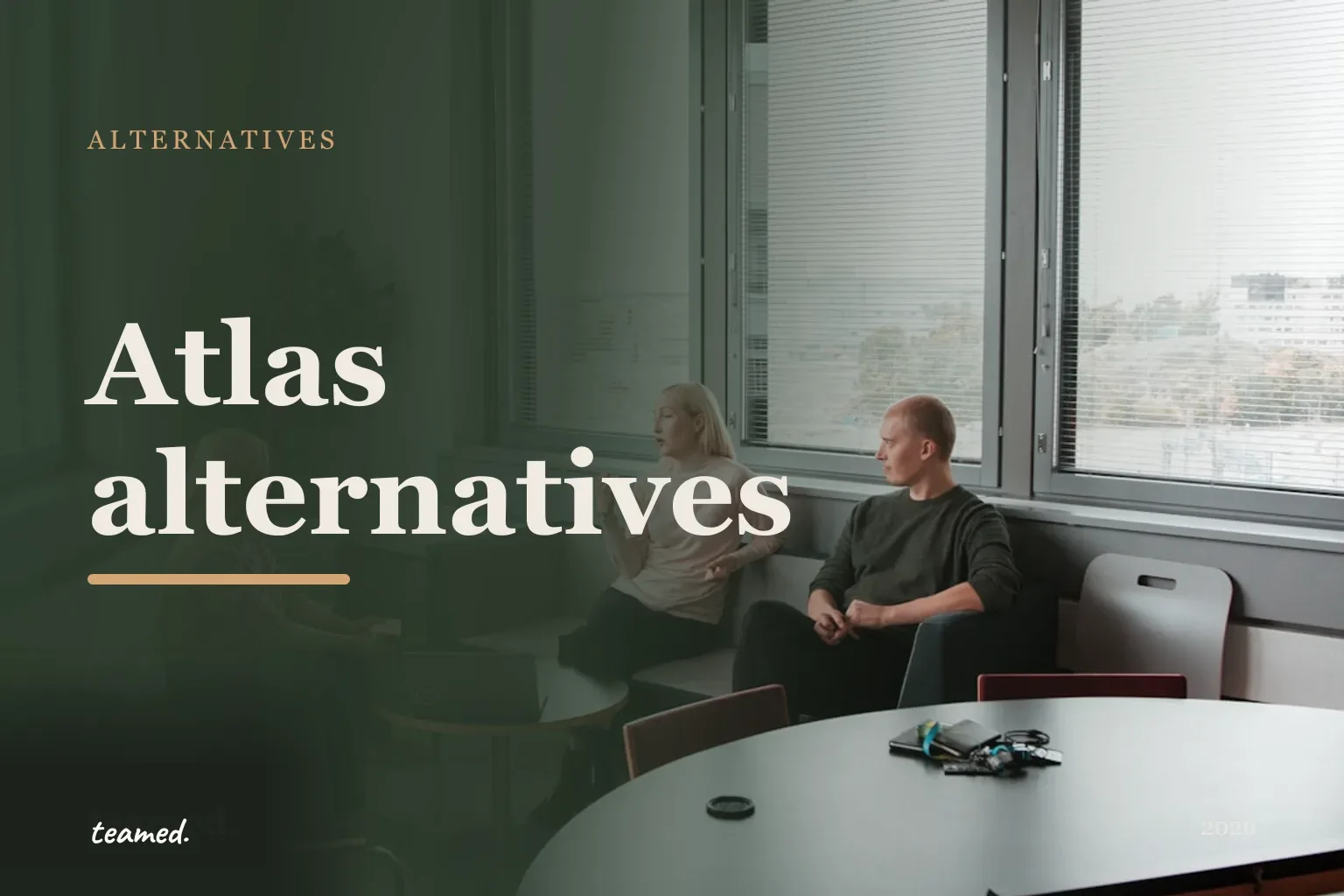 Editorial hero in Teamed brand colours for the best Atlas HXM alternatives comparison, with the Teamed wordmark.