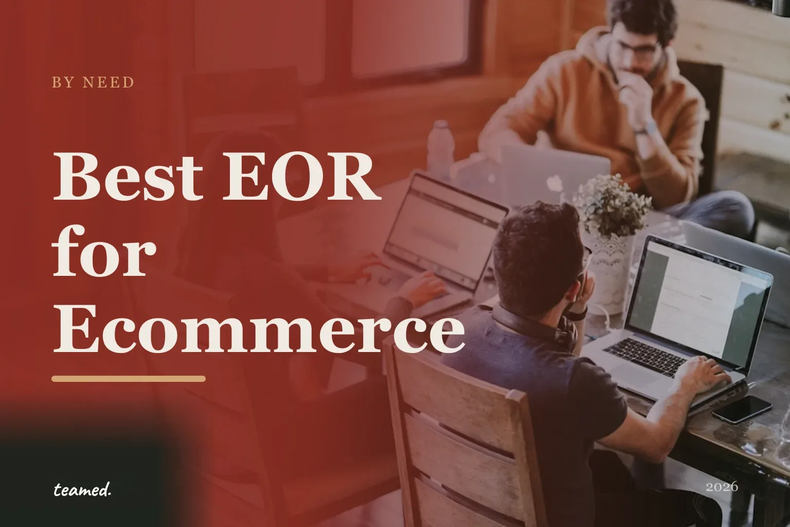 Editorial hero in Teamed brand colours for the best EOR providers for ecommerce companies in 2026.