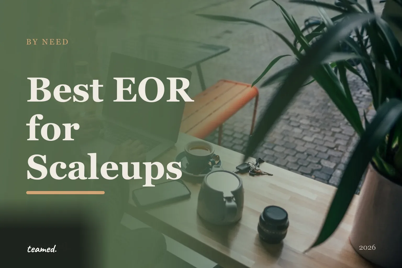 Editorial hero in the Teamed brand colours for the best EOR for scaleups guide.