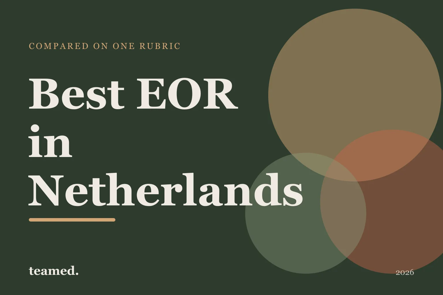 Retro editorial illustration of EOR provider cards on a parchment background with a stylised Dutch canal and bicycle motif.