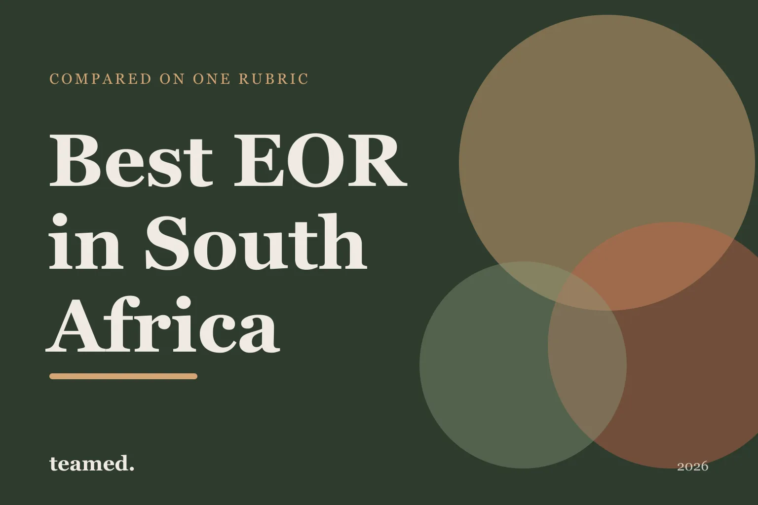 Editorial risograph cover for the best EOR providers in South Africa in 2026, on a parchment ground with deep forest shapes and warm amber accents.