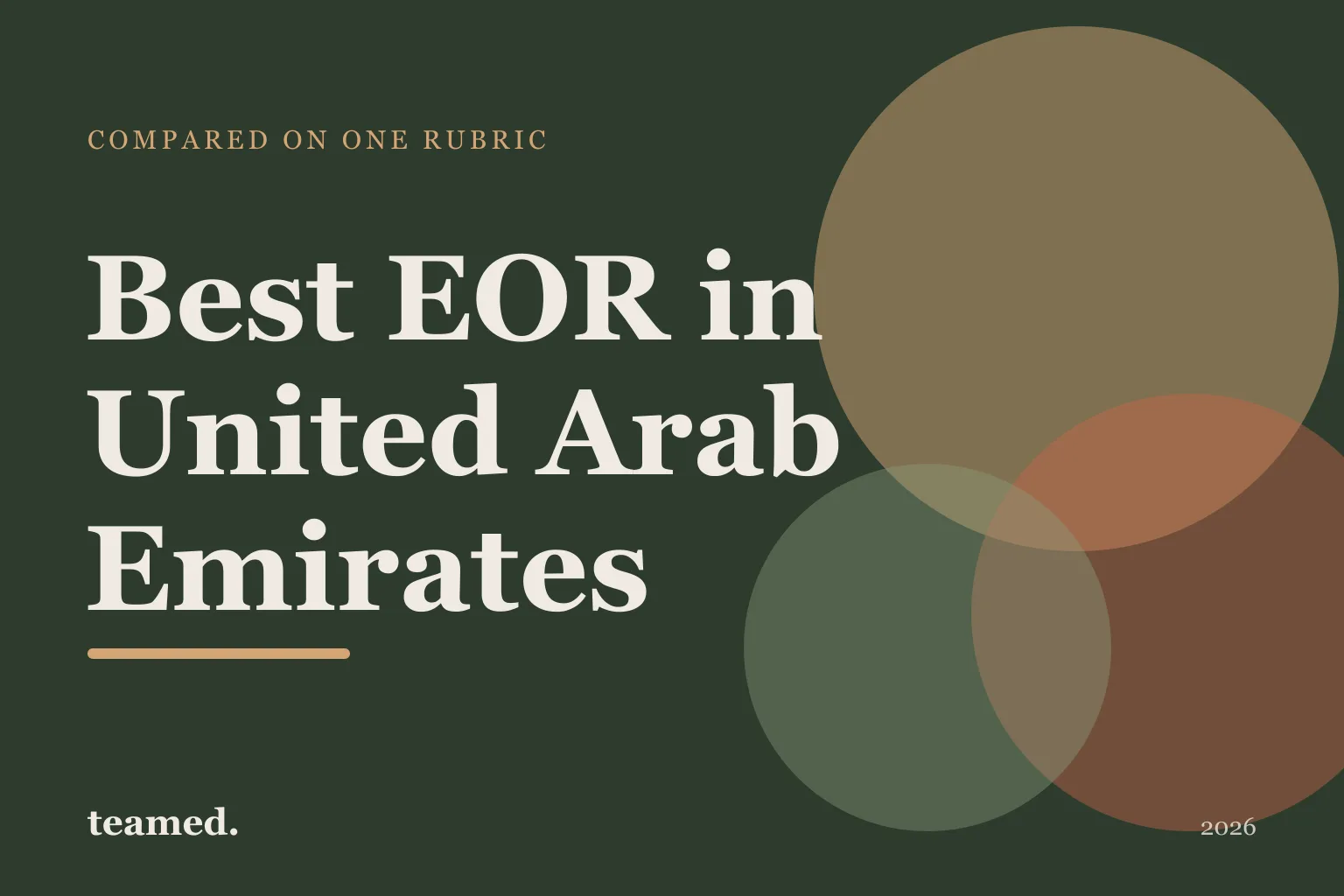 Retro editorial illustration of stylised EOR provider cards arranged on a parchment background with a bold UAE skyline motif.