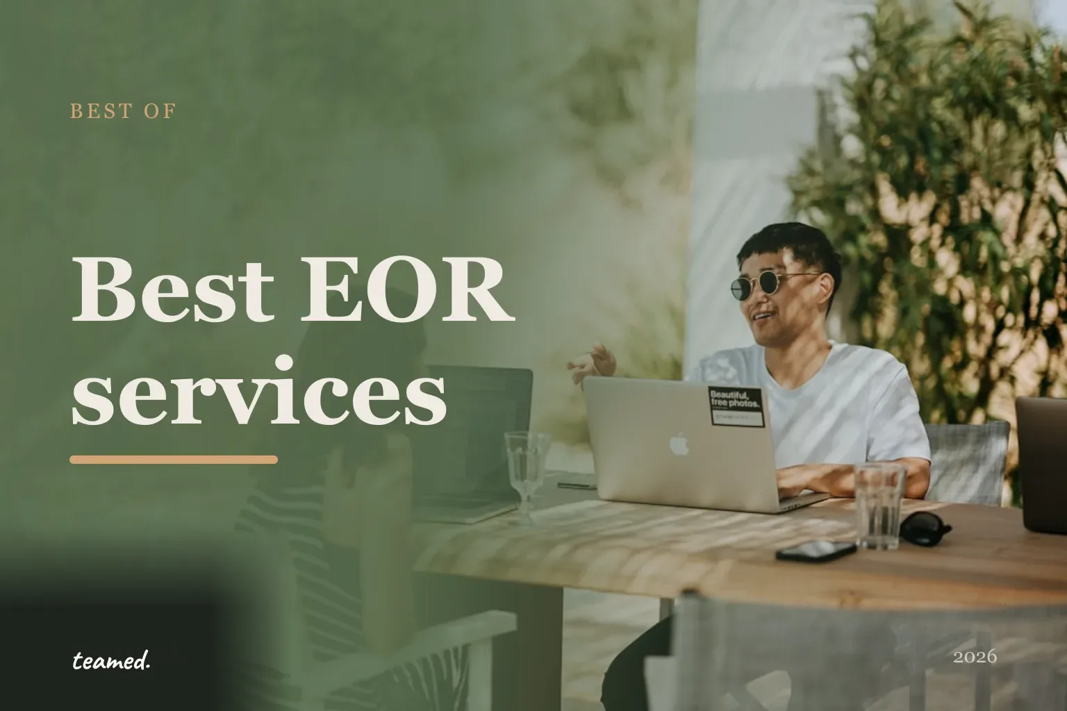 Editorial hero in the Teamed brand colours for the Best EOR services comparison.