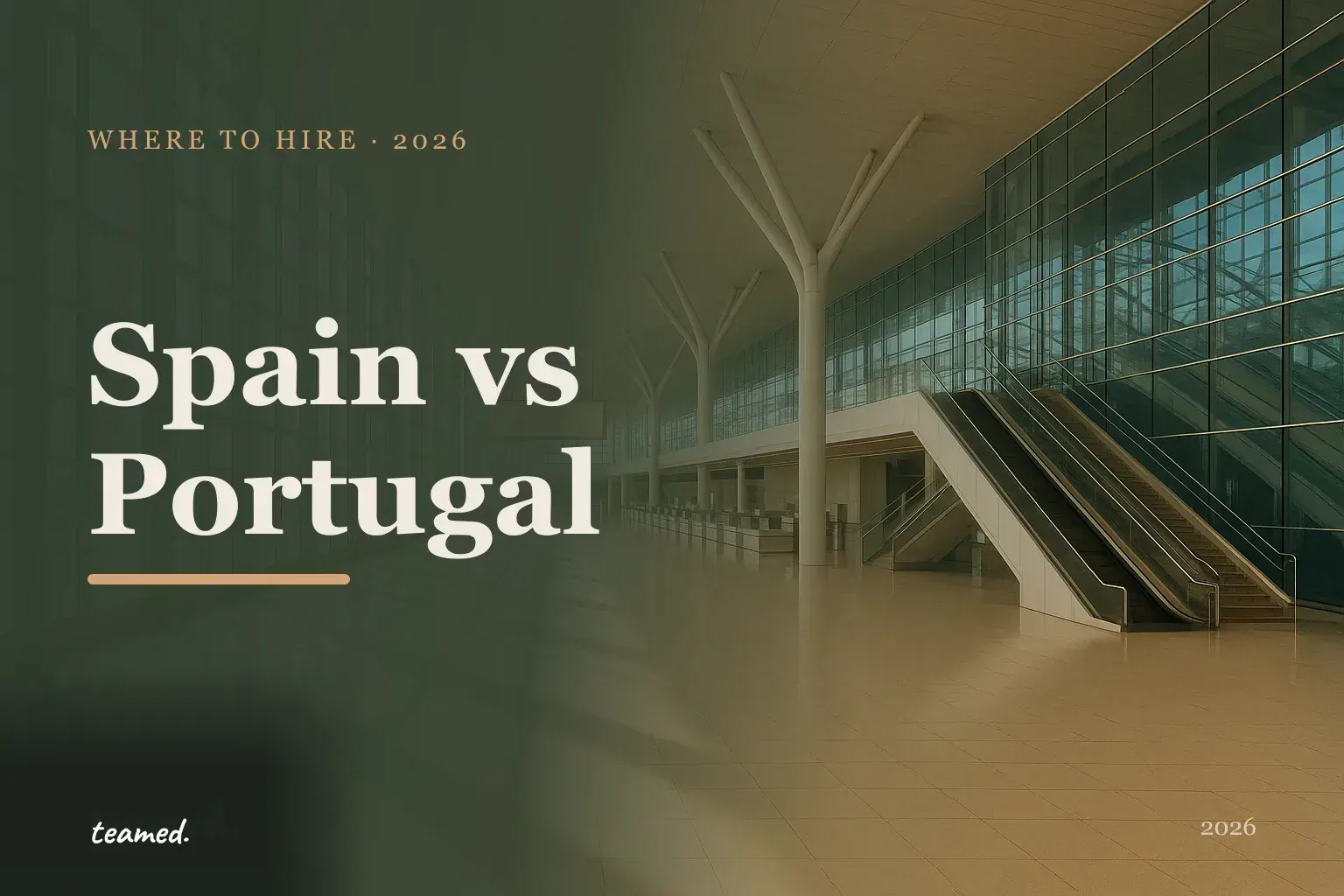 Retro editorial illustration of the Iberian Peninsula with stylised maps of Spain and Portugal against a parchment background with a road-trip motif.