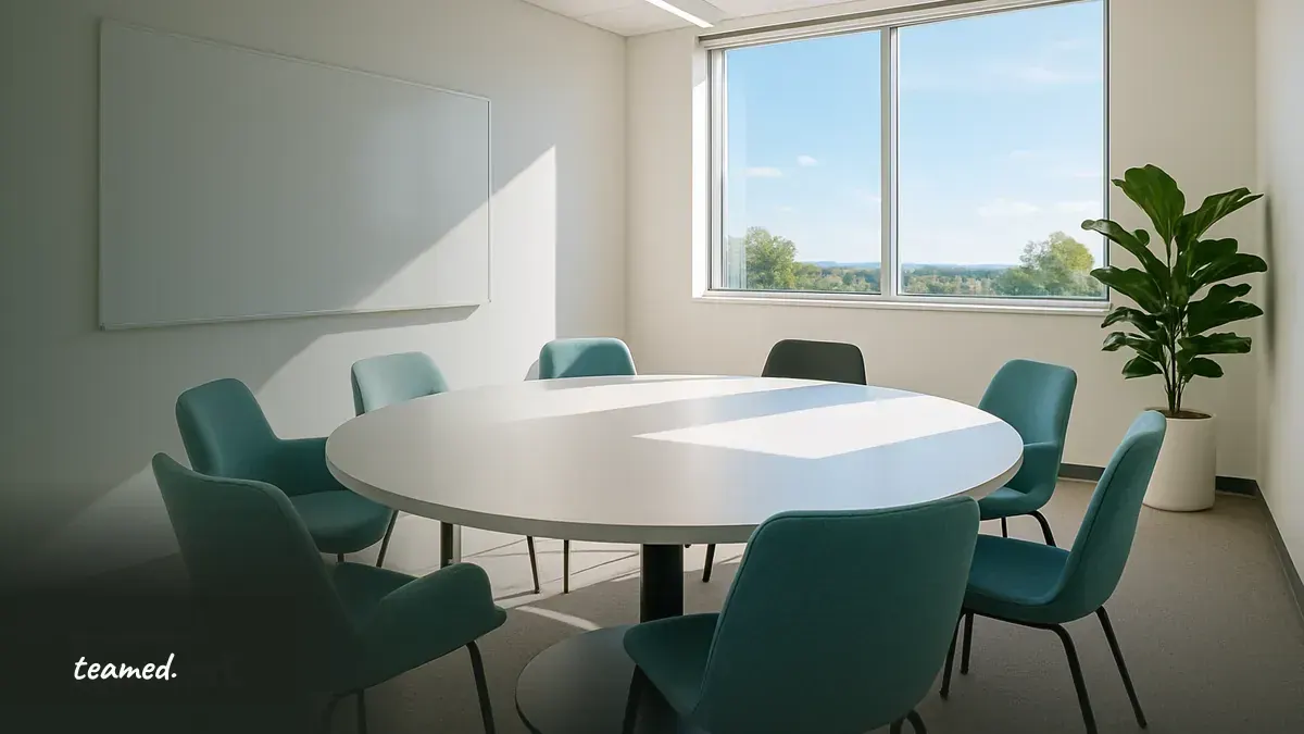 A modern office meeting room that evokes discussions about legal paths in employment situations.