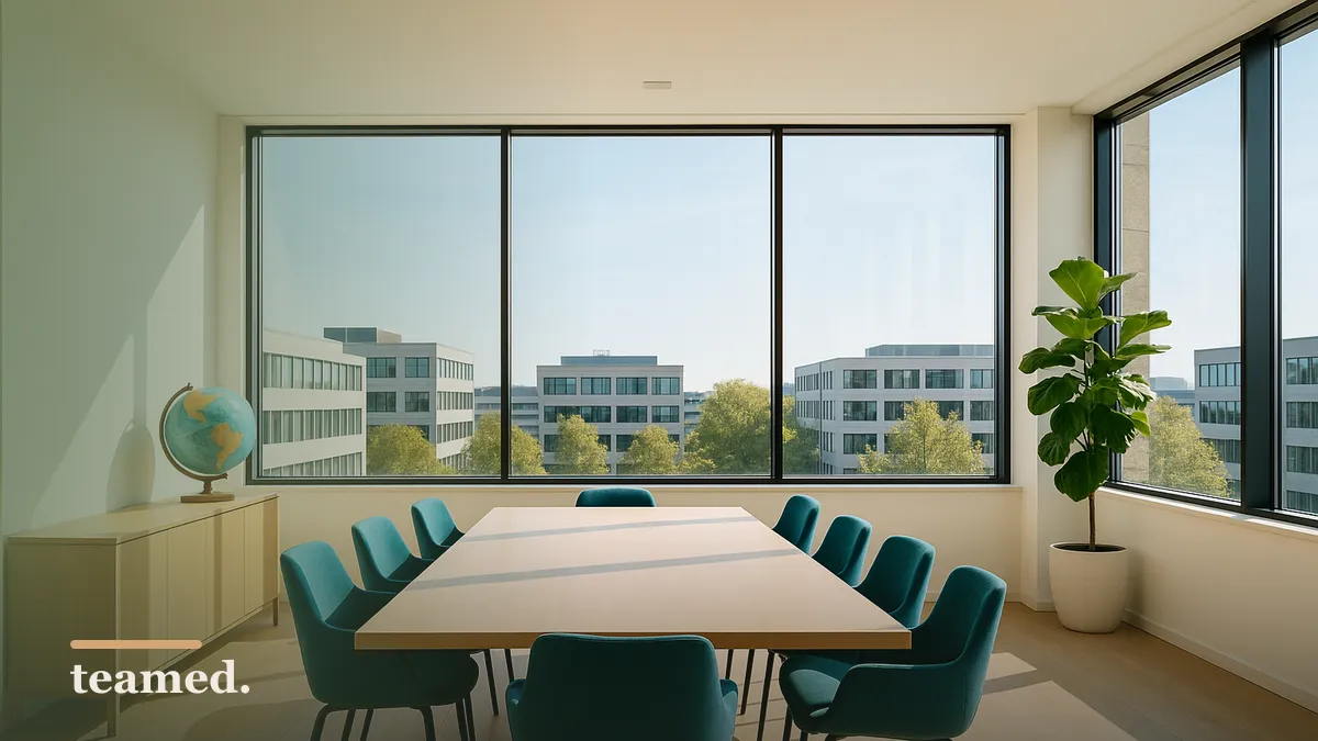 A clean, professional meeting space ideal for strategic discussions, reflecting the importance of financial planning in mid-market expansion.