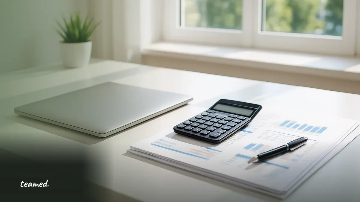A modern office desk scene with financial tools, relevant to 401k rules and limits.