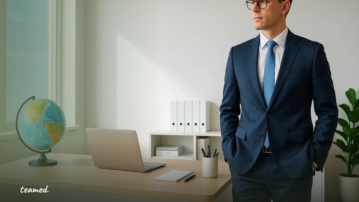 A modern office scene illustrating collaboration and global employment, relevant to the Employer of Record topic.
