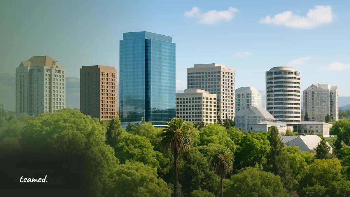 A vibrant skyline of San José, Costa Rica, with greenery in the foreground, representing the employer of record landscape in the country.