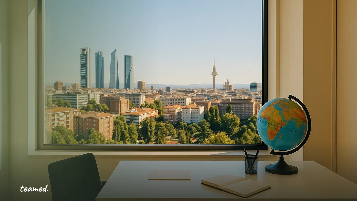 A contemporary office setting symbolizes global employment opportunities, relevant to the EOR guide for Spain.