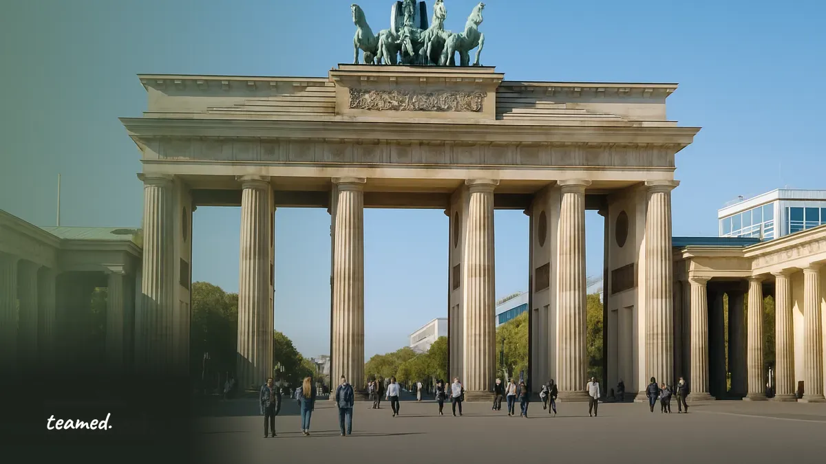 A sunny view of the Brandenburg Gate in Berlin, representing Germany's dynamic hiring landscape.