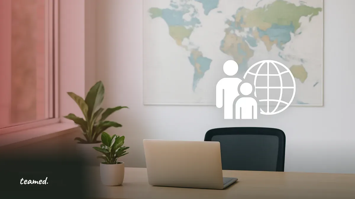 A modern office with natural light, representing the theme of maternity and paternity pay in a global employment context.