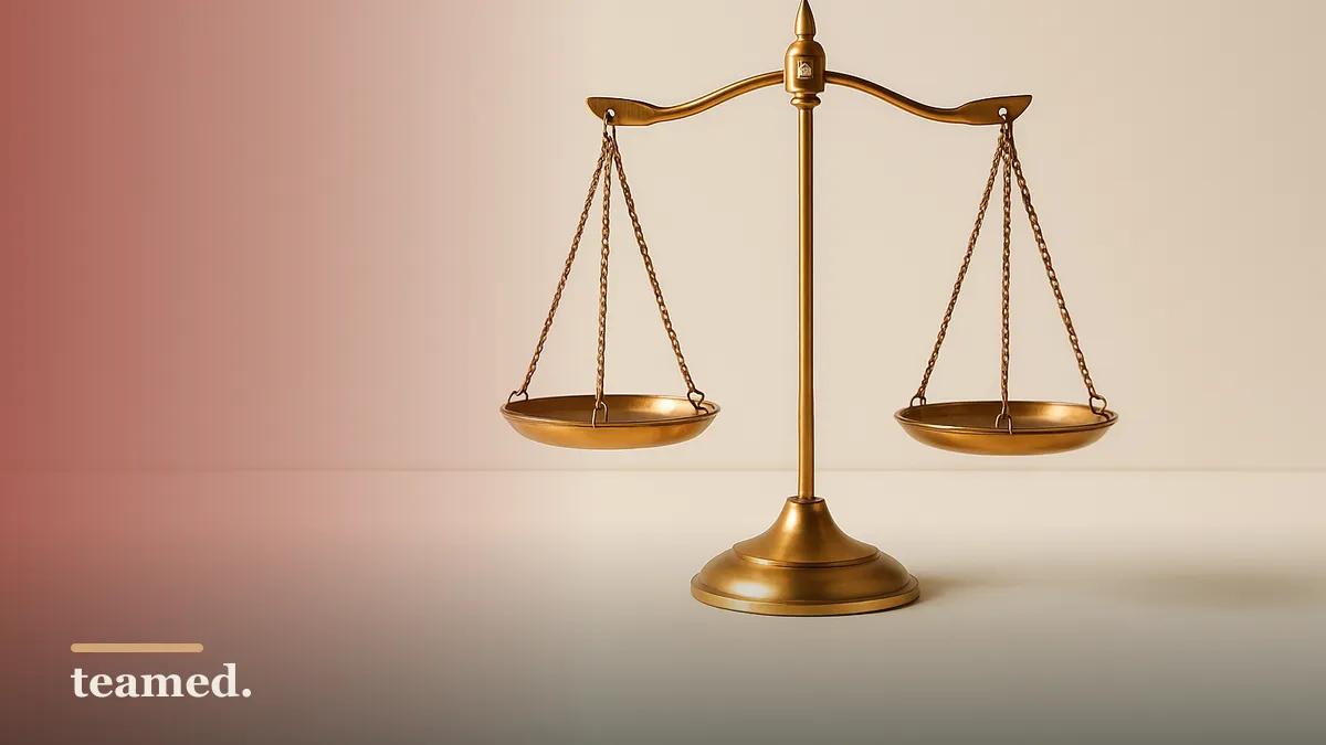 A brass balance scale, evoking how comparison sites weigh and score providers.