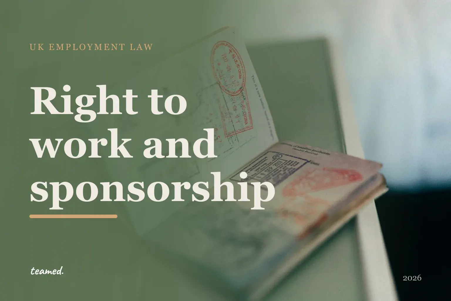 Right to work checks and sponsorship