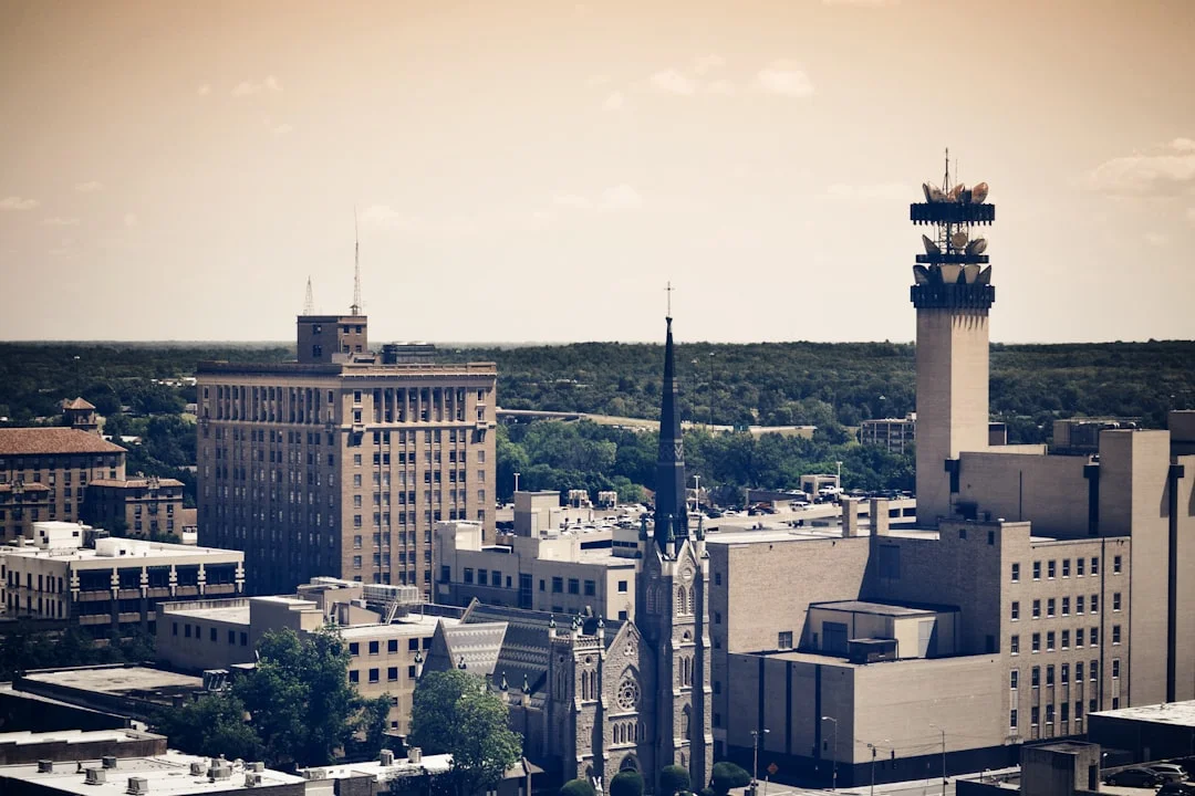 A Arkansas cityscape view representing the locale.