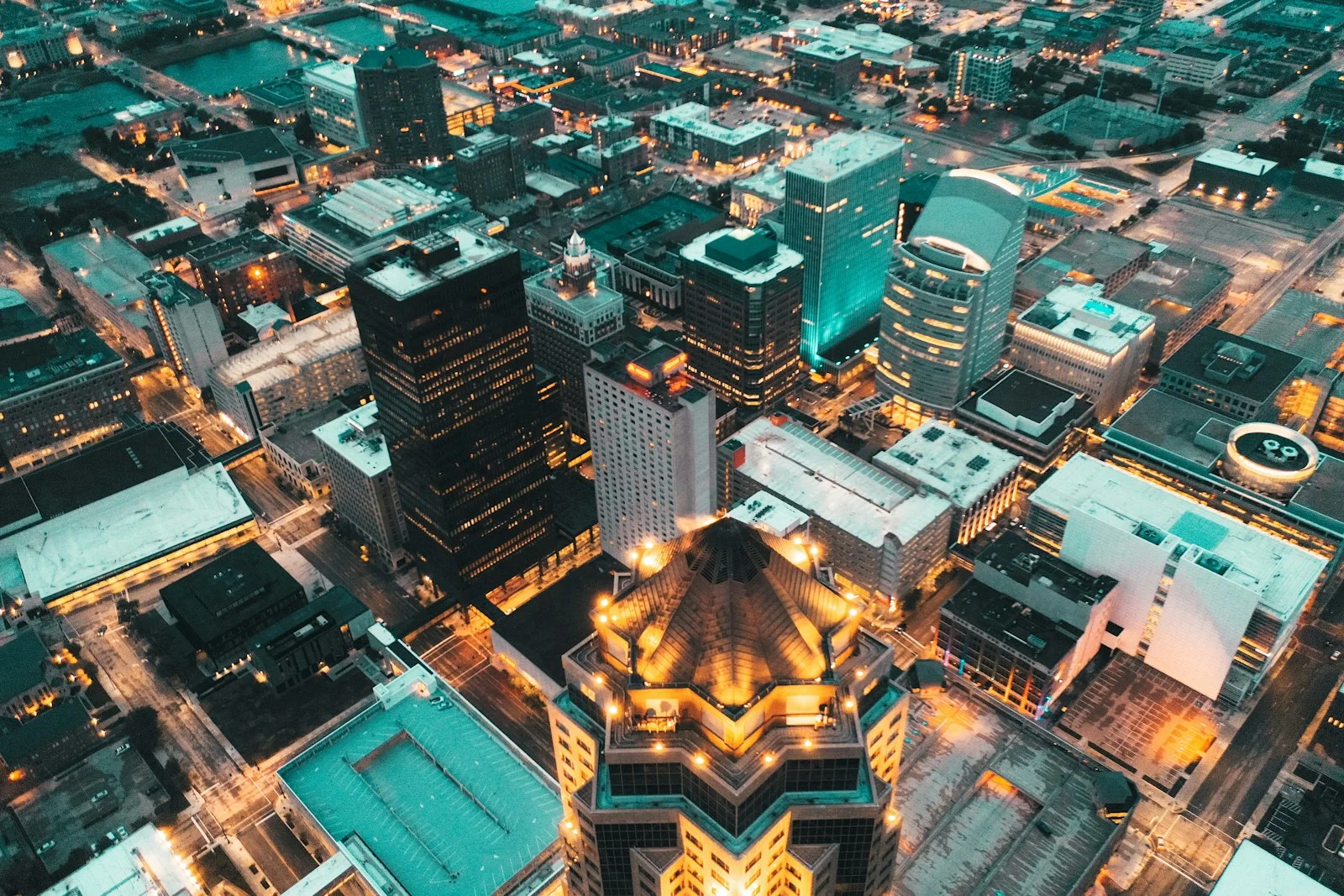 A Iowa cityscape view representing the locale.